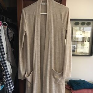 Oatmeal color duster sweater